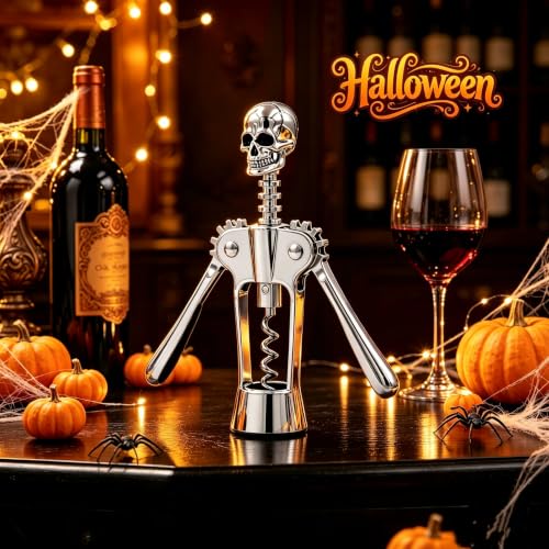 Homestia Gothic Skull Corkscrew Wine Opener with Wing Mechanism - Premium Bar Tool