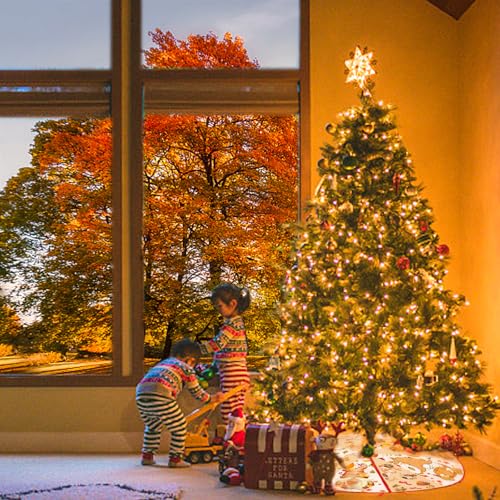 Reversible Fall Halloween Tree Skirt - 36 Inch Double Sided Holiday Mat