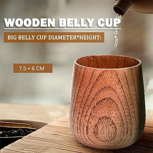 Musoxian Wooden Tea Cups 4 Pack - Natural Solid Wood Coffee & Tea Mug, 100-200ml, Hand-made