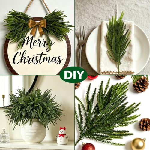 Artificial Norfolk Pine Stems 18 Inch for Christmas Decor - 16PCS - Variation of 16norfolk Pine