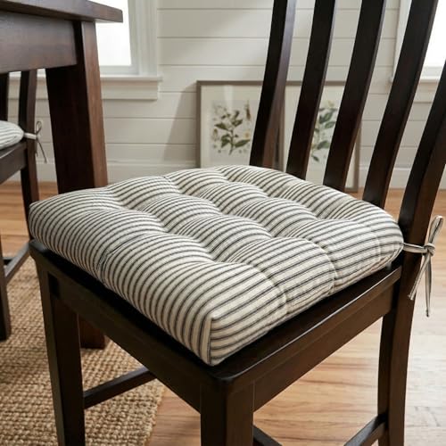 16.5 x 18 Dining Chair Cushions with Ties, 4-Pack Latex Foam Seat Pads