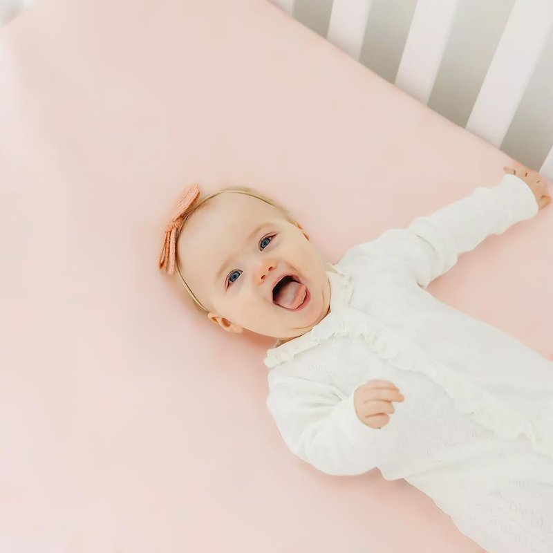 Pack n Play Sheets Fitted 3 Pack, Stretchy Ultra Soft Jersey Knit Pack and Play Sheets, Universal Fitted Portable/Mini Crib Mattresses Snug and Safe, Pretty Watercolor Rose Flora for Baby Girls