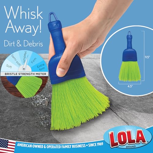 Handheld Whisk Broom with Durable Poly Bristles - Indoor & Outdoor Brush