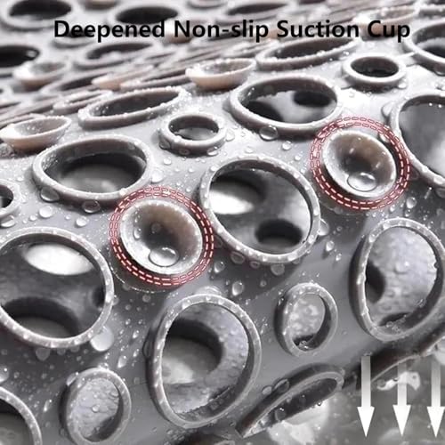Non-Slip Shower Mat, 28" x 15" Rectangular Bath Mat with Suction Cups