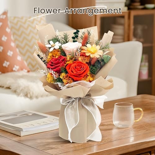 Handmade Preserved Rose Bouquet in Luxury Gift Box - Everlasting Flowers