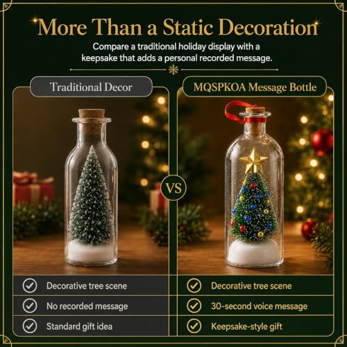 Forever Voice Recordable Christmas Tree Ornament 1pcs Glass Snow Scene Holiday Keepsake