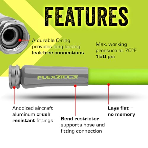 Flexzilla Garden Hose 5/8 in. x 50 ft., Lightweight All-Weather Water