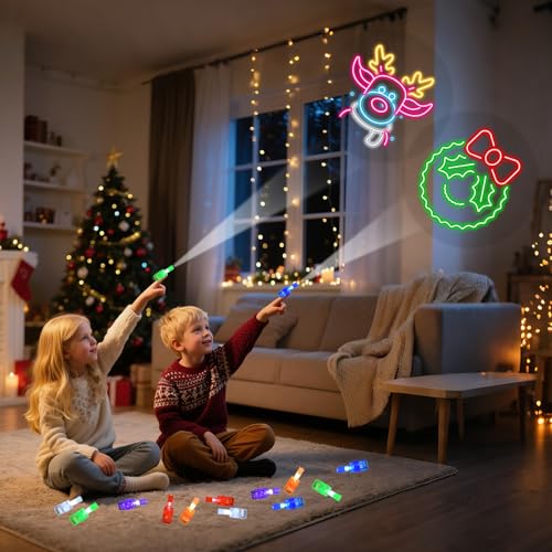 Christmas Finger Lights 36pc - Kids’ Party Favors, Stocking Stuffers, Classroom Rewards (Variation: Christmas)