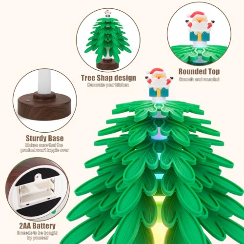 Silicone Tree Trivets Set for Hot Pots & Pans with RGB Mood Lighting
