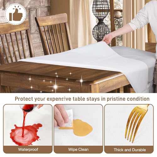 Heavy-Duty Vinyl Table Protector Pad, Waterproof & Heat Resistant 72x54