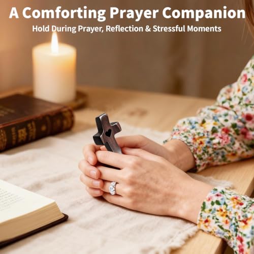 50Pcs Wooden Cross Fidget Toys with Organza Gift Bags Christian Stress Relief Religious Gifts for Faith & Encouragement