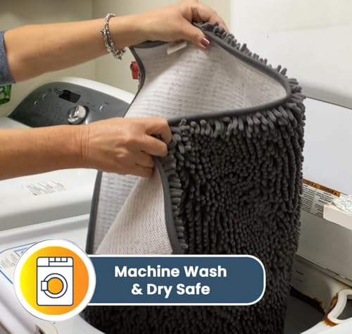 Super Absorbent Microfiber Door Mat - Quick Dry Chenille Entryway Rug, 24x36