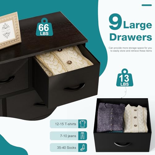 9 Drawer Dresser and Storage Tower for Bedroom Closet Organizer