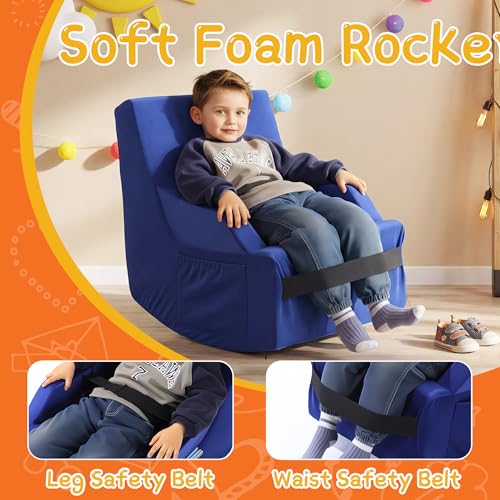 Sensory Rocking Chair for Kids with Safety Belts, Foam Balance Seat