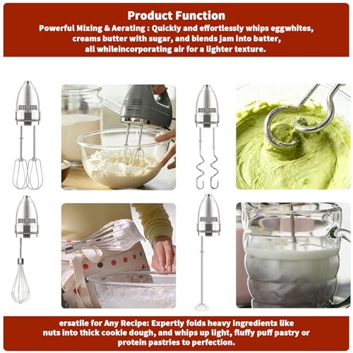 6-Piece Stainless Steel Hand Mixer Attachment Set for Kitchen Mixers
