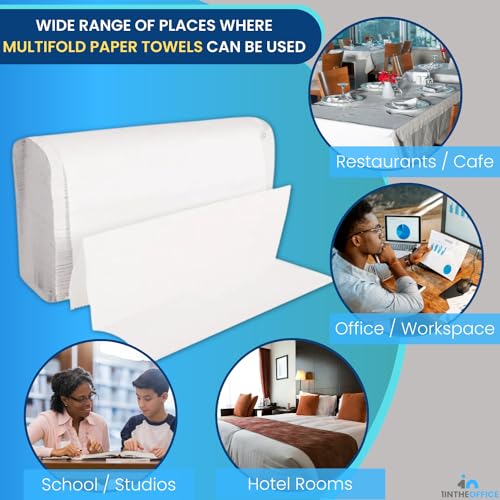 Multifold Paper Towels - 1-Ply Folded Hand Towels, 9" x 9.45" (4 Pack)