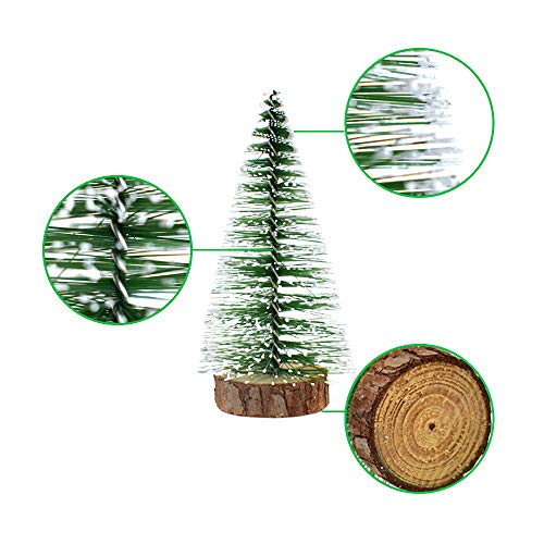 Mini Snow Frost Trees - 10pcs 100mm Mini Christmas Tree Decor for Holiday & Craft