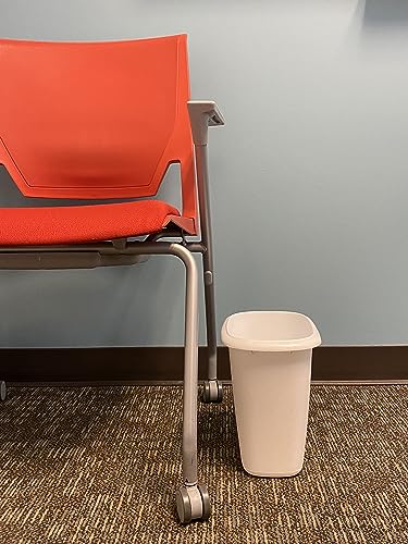 Small Vanity Trash Can Wastebasket, 1.5 Gallon (6 Quart) White Compact Bin