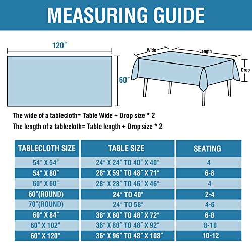 H.VERSAILTEX Linen Textured Tablecloth 60 x 120 Waterproof Decorative Table Cloth Spill-Proof Linen Look Cover for Party Table Extra Soft and Thick Fabric Wrinkle Free, Heather Ivory
