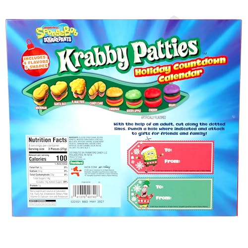 SpongeBob SquarePants Holiday Advent Calendar - 24 Days of Gummy Treats