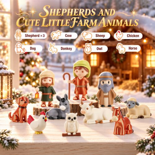 SUNNINO 24-Piece Nativity Advent Calendar 2026 3D Printed Animal Figurines