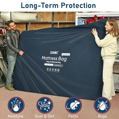 Heavy-Duty King Mattress Bag for Moving - Waterproof Zipper Storage