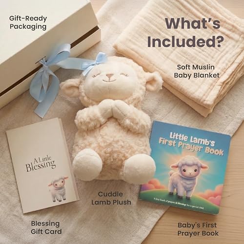 Baby Boy Baptism Gift Set - 5-Piece Christening & Dedication Keepsake Box