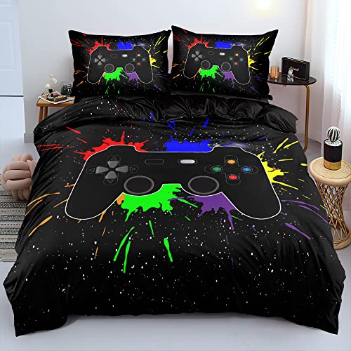 Gamepad Duvet Cover Set - Twin Size Gamer Bedding for Kids and Teens