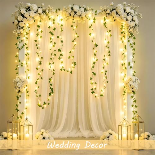JMEXSUSS 33Ft 100 LED Ivy Vine Lights with Remote Control - Warm White