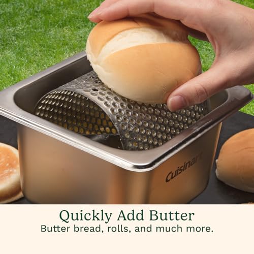 Cuisinart Stainless Steel Butter Wheel, Raised Bottom Butter Roller for Griddle for Golden Crust and Even Spread, Kitchen Grill Accessory for Burgers, Bread, BBQ, Cookouts, Tailgates
