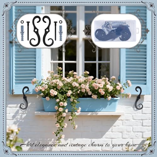 6-Pack 6.3 Inch S-Style Shutter Dogs - Decorative Metal Tieback Hardware