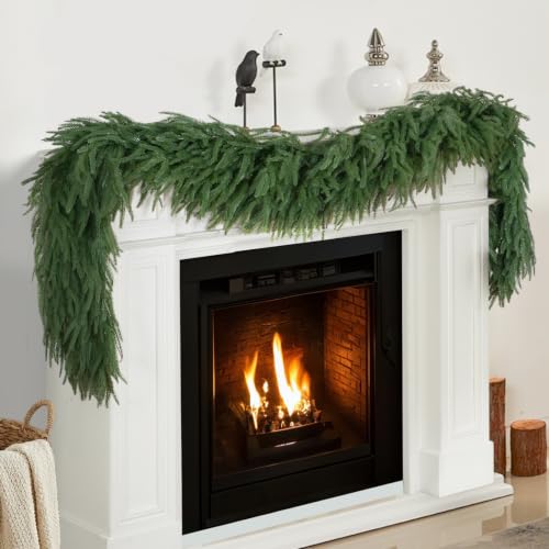 Pututoc 12 FT Norfolk Pine Garland - Realistic Christmas Greenery Decor, 2 Pack