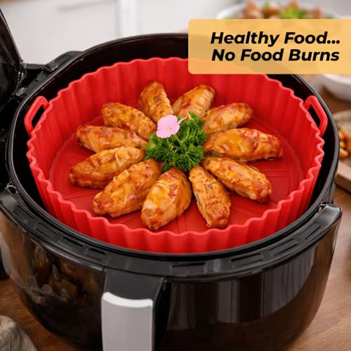 3pcs Reusable Silicone Air Fryer Liners - Heat Resistant Non-Stick Baskets