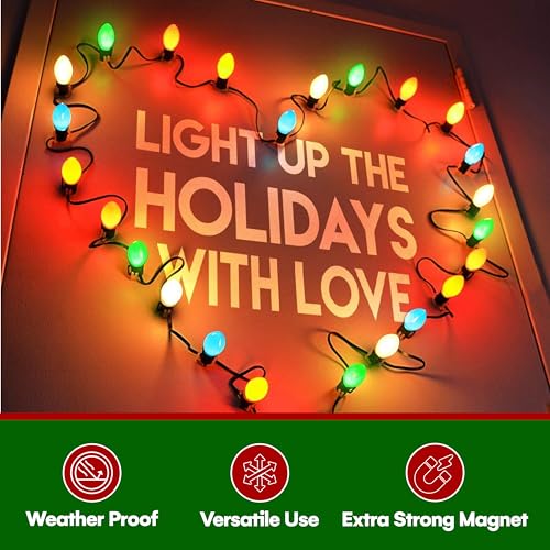 100 Pack Magnetic Christmas Light Clips for Outdoor String Lights