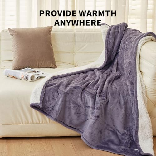 Electric Heated Blanket 50"x60" with 5 Heat Levels - Purple