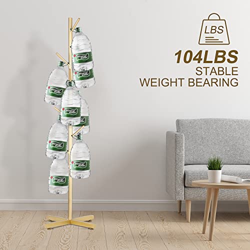 Modern Metal Coat Rack Stand with 8 Hooks - Adjustable Freestanding Hall Tree