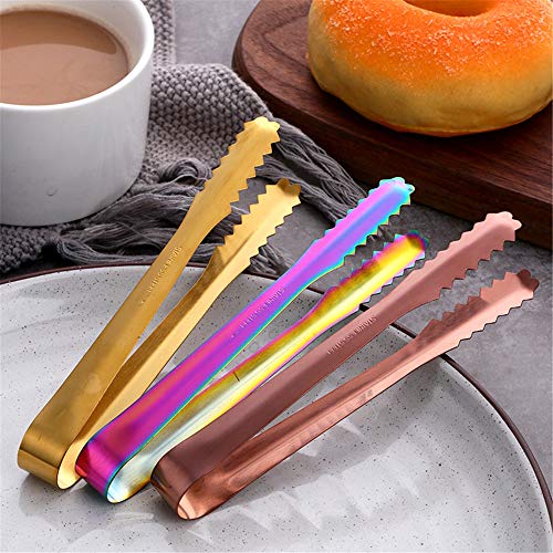 MAKABAKA Rose Gold Stainless Steel Ice Tongs & Scoop Set - Durable Food-Grade Kitchen Utensils for Bar & Party Use