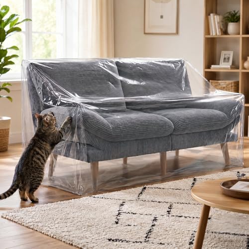 Heavy Duty Clear Futon Couch Cover - Waterproof & Dustproof Protector 73x39x35