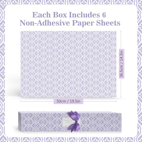 Lavender Scented Drawer Liners - 6 Non-Adhesive Sheets for Closets & Dressers