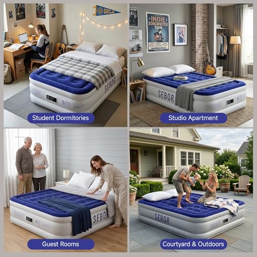 Self-Inflating Air Mattress with Built-In Pump, 18 Inch Twin Blow Up Bed