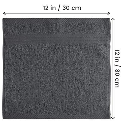 Utopia Towels 12-Pack Ring Spun Cotton Washcloths 12x12 Grey