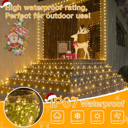 Ollny Warm White 1000 LED Christmas String Lights Waterproof 330ft with Remote