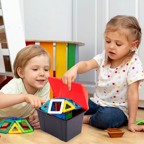 Treasure Chest Storage Box for Kids with Functional Metal Lock and Keys