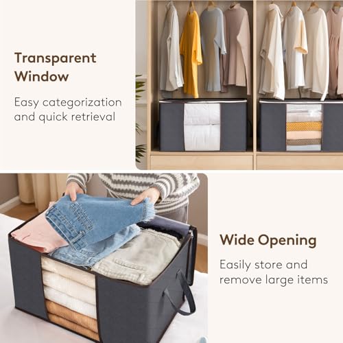 6 Pack Clothes Storage Bins with Lids and Clear Window