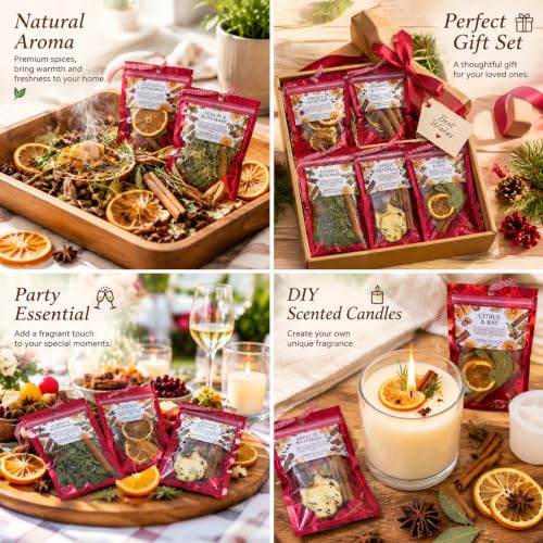 Naucoos 18 Pack Christmas Simmering Potpourri Kit in Red - Home Fragrance