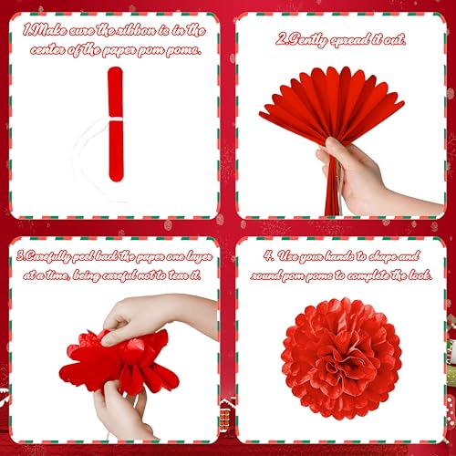 Moon Boat 15Pcs Candyland Christmas Party Decorations Set: Paper Fans, Honeycomb, Swirls
