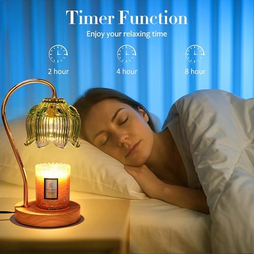 Candle Warmer Lamp with Timer & Dimmer - Floral Design