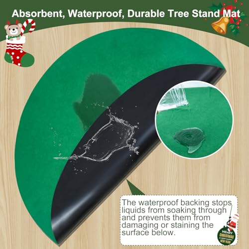 36-Inch Waterproof Christmas Tree Stand Mat - Round Felt Floor Protector