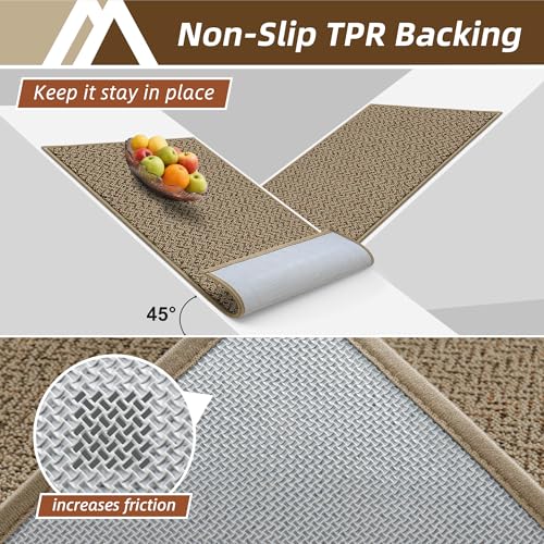 Absorbent Indoor Door Mat 20x32, Non-Slip Washable Entrance Rug, Taupe