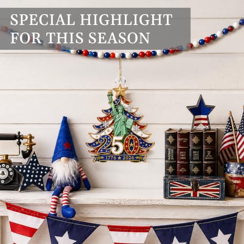 250th Anniversary USA Patriotic Christmas Ornament - Durable Acrylic Keepsake